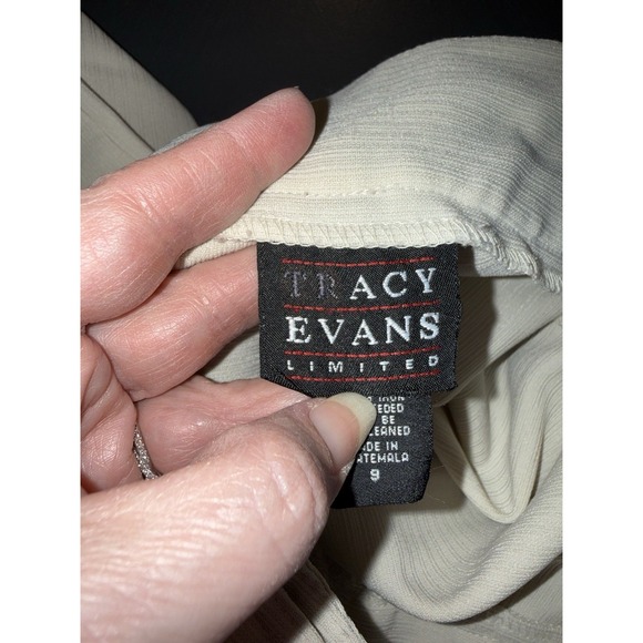 2000s Belted Low Rise Flare Tan Trousers Vintage Size 9 Office Siren Y2K Retro - Picture 5 of 10